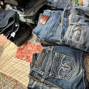 A various of jeans some new with tags others like new different brands